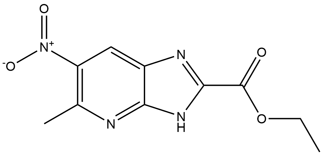 5-甲基-6-硝基-1H-咪唑并[4,5-B]吡啶-2-甲酸乙酯, 2529523-74-6, 结构式