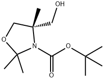 3-Oxazolidinecarboxylic acid, 4-(hydroxymethyl)-2,2,4-trimethyl-, 1,1-dimethylethyl ester, (4S)- Struktur