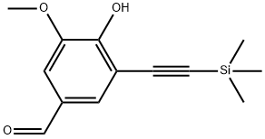 Benzaldehyde, 4-hydroxy-3-methoxy-5-[2-(trimethylsilyl)ethynyl]- Struktur
