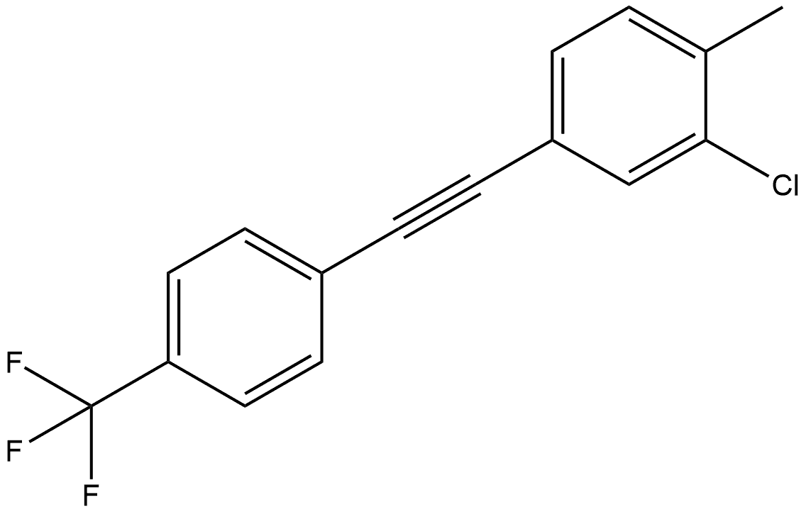 2-Chloro-1-methyl-4-[2-[4-(trifluoromethyl)phenyl]ethynyl]benzene Struktur