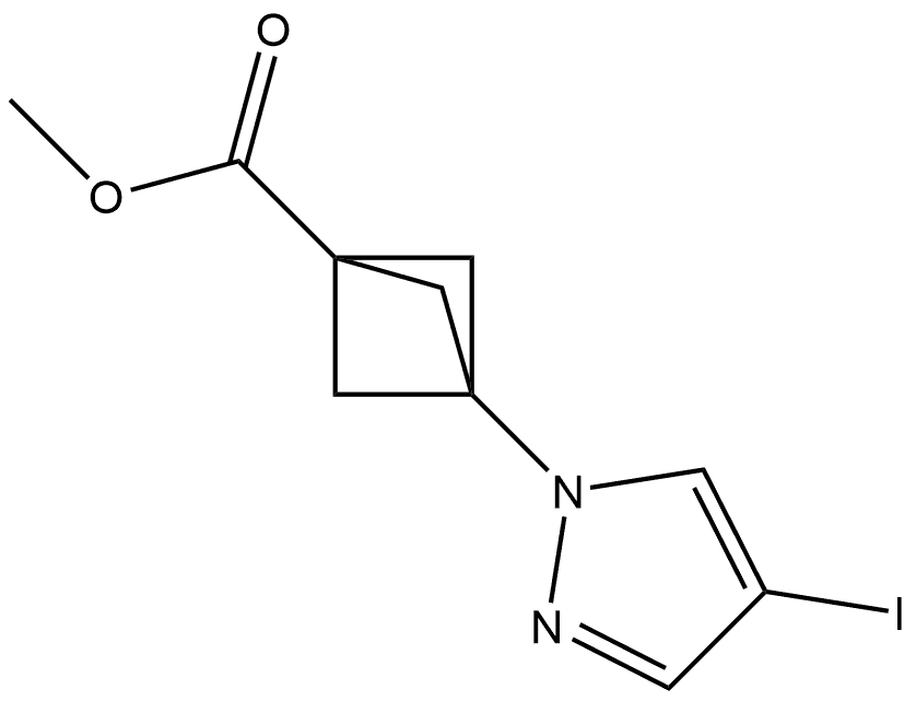 methyl 3-(4-iodopyrazol-1-yl)bicyclo[1.1.1]pentane-1-carboxylate 结构式