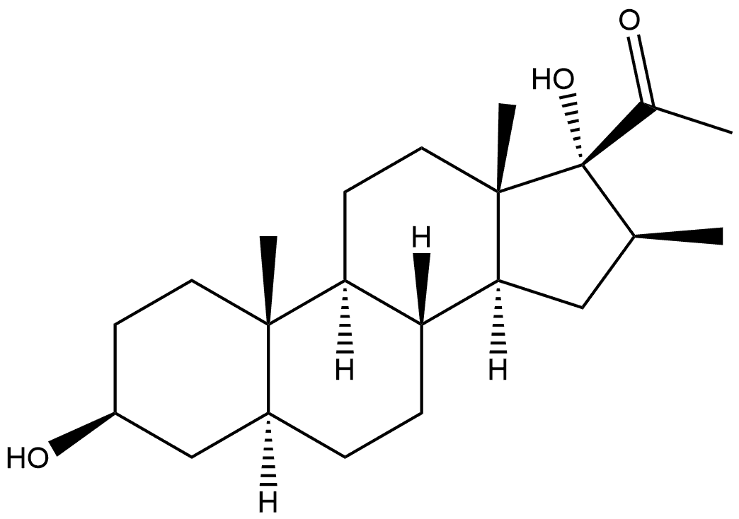 (3β,5α,16β)-3,17-Dihydroxy-16-methylpregnan-20-one Struktur
