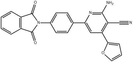 2-Amino-6-[4-(1,3-dihydro-1,3-dioxo-2H-isoindol-2-yl)phenyl]-4-(2-furanyl)-3-pyridinecarbonitrile Structure