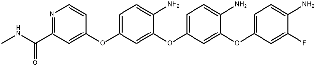 4-(4-amino-3-(4-amino-3-(4-amino-3-fluorophenoxy)phenoxy)phenoxy)-N-methylpicolinamide Structure