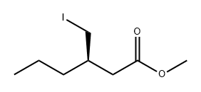 Hexanoic acid, 3-(iodomethyl)-, methyl ester, (3R)- Structure