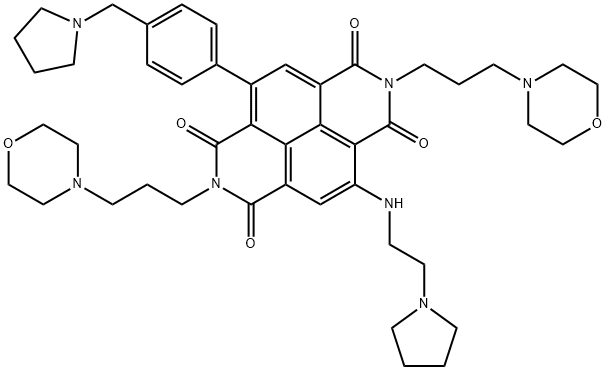 SOP1812（QN-302）|2,7-双(3-吗啉丙基)-4-((2-吡咯烷-1-基)乙基)氨基)-9-(4-(吡咯烷-1-基甲基)苯基)苯并[LMN][3,8]菲咯啉-1,3,6,8(2H,7H)-四酮