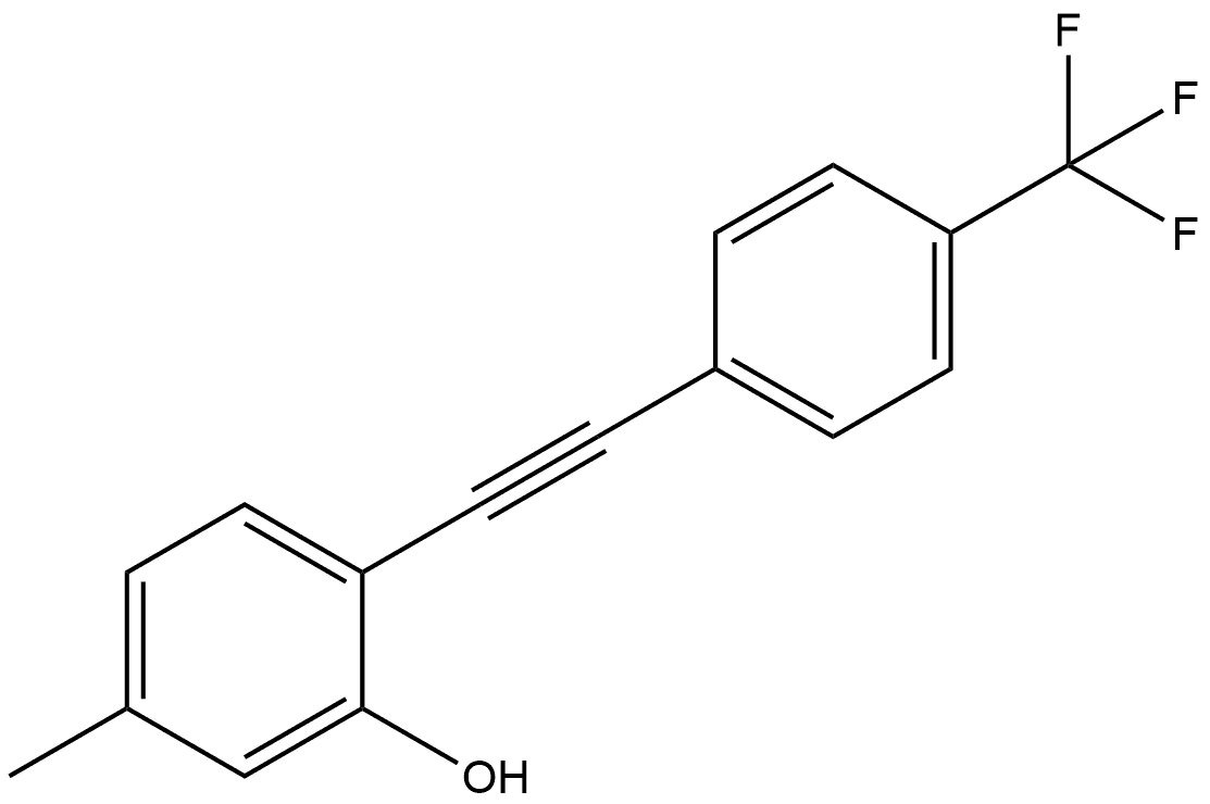 5-Methyl-2-[2-[4-(trifluoromethyl)phenyl]ethynyl]phenol 结构式