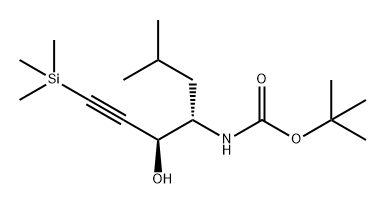 Carbamic acid, [(1S,2S)-2-hydroxy-1-(2-methylpropyl)-4-(trimethylsilyl)-3-butynyl]-, 1,1-dimethylethyl ester (9CI) 化学構造式