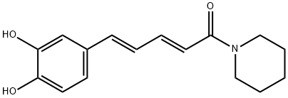 2,4-Pentadien-1-one, 5-(3,4-dihydroxyphenyl)-1-(1-piperidinyl)-, (2E,4E)-,254974-70-4,结构式