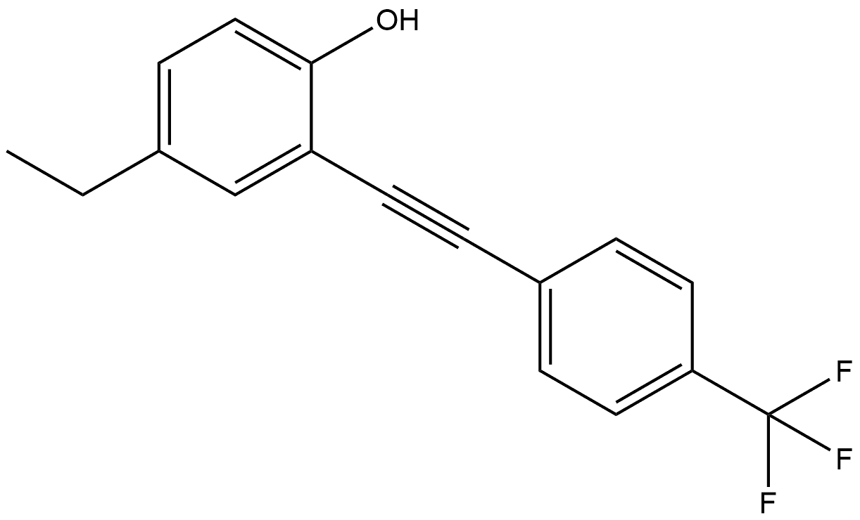 4-Ethyl-2-[2-[4-(trifluoromethyl)phenyl]ethynyl]phenol 化学構造式