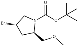 (2R,4S)-1-BOC-4-溴-2-(甲氧基甲基)吡咯烷,2556993-39-4,结构式