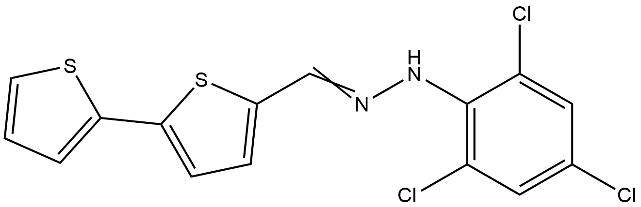 [2,2′-Bithiophene]-5-carboxaldehyde, 2-(2,4,6-trichlorophenyl)hydrazone Structure