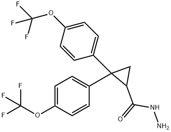 2,2-双(4-(三氟甲氧基)苯基)环丙烷酰肼 结构式