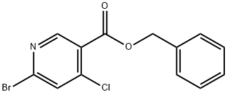 3-Pyridinecarboxylic acid, 6-bromo-4-chloro-, phenylmethyl ester Struktur