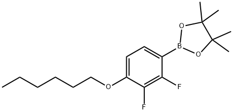 2-(2,3-difluoro-4-(hexyloxy)phenyl)-4,4,5,5-tetramethyl-1,3,2-dioxaborolane 结构式