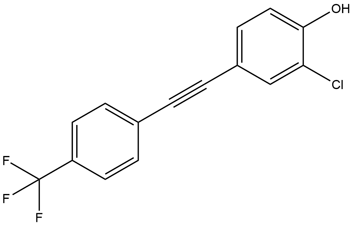 2-Chloro-4-[2-[4-(trifluoromethyl)phenyl]ethynyl]phenol Structure