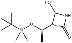 2-Azetidinone, 3-[(1R)-1-[[(1,1-dimethylethyl)dimethylsilyl]oxy]ethyl]-4-hydroxy-, (3R)- Struktur