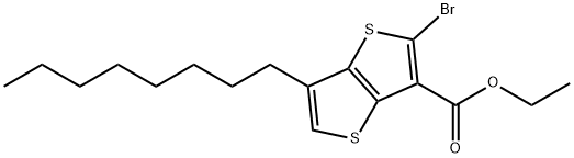 Thieno[3,2-b]thiophene-3-carboxylic acid, 2-bromo-6-octyl-, ethyl ester Structure