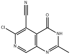 Pyrido[3,4-d]pyrimidine-5-carbonitrile, 6-chloro-3,4-dihydro-2-methyl-4-oxo- 结构式
