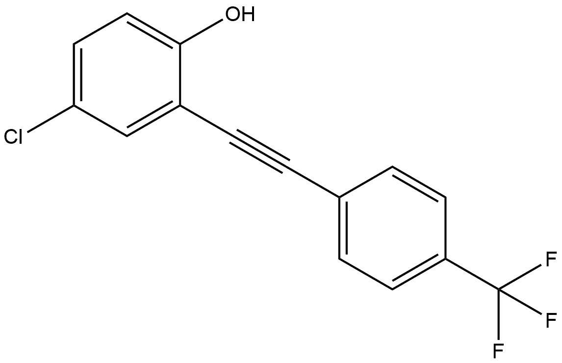 4-Chloro-2-[2-[4-(trifluoromethyl)phenyl]ethynyl]phenol 结构式