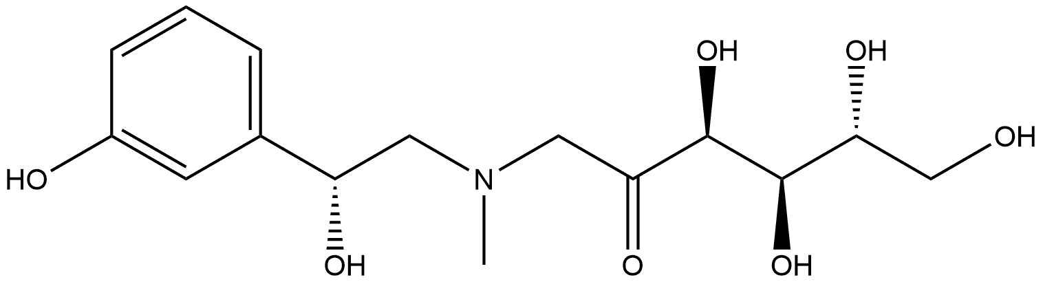D-Fructose, 1-deoxy-1-[[(2R)-2-hydroxy-2-(3-hydroxyphenyl)ethyl]methylamino]-,2575516-66-2,结构式