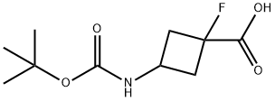 3-((叔丁氧基羰基)氨基)-1-氟环丁烷-1-羧酸, 2580219-60-7, 结构式