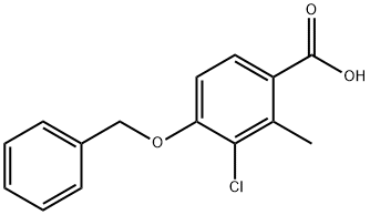 4-(benzyloxy)-3-chloro-2-methylbenzoic acid 结构式