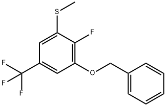 (3-(Benzyloxy)-2-fluoro-5-(trifluoromethyl)phenyl)(methyl)sulfane,2586126-10-3,结构式