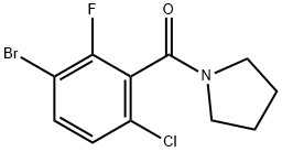 (3-bromo-6-chloro-2-fluorophenyl)(pyrrolidin-1-yl)methanone Struktur