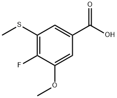 4-Fluoro-3-methoxy-5-(methylthio)benzoic acid 结构式