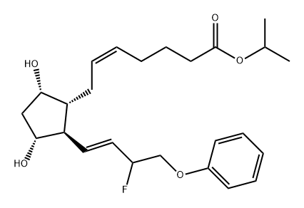 5-Heptenoic acid, 7-[(1R,2R,3R,5S)-2-[(1E)-3-fluoro-4-phenoxy-1-buten-1-yl]-3,5-dihydroxycyclopentyl]-, 1-methylethyl ester, (5Z)- Struktur