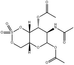 (4aR,7R,8R,8aR)-7-acetamido-2,2-dioxidohexahydropyrano[3,2-d][1,3,2]dioxathiine-6,8-diyl diacetate 结构式