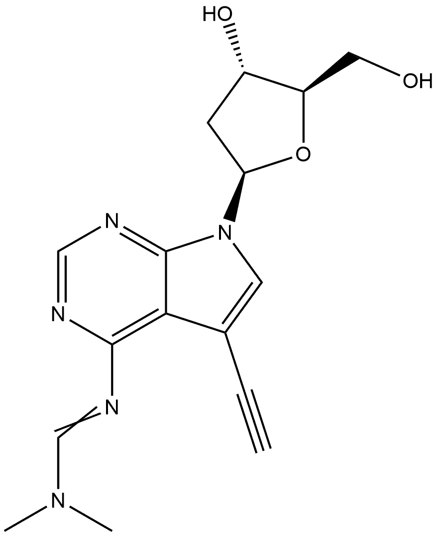 N4-DMF-7-ethynyl-7-deaza-2'-deoxyadenosine Structure