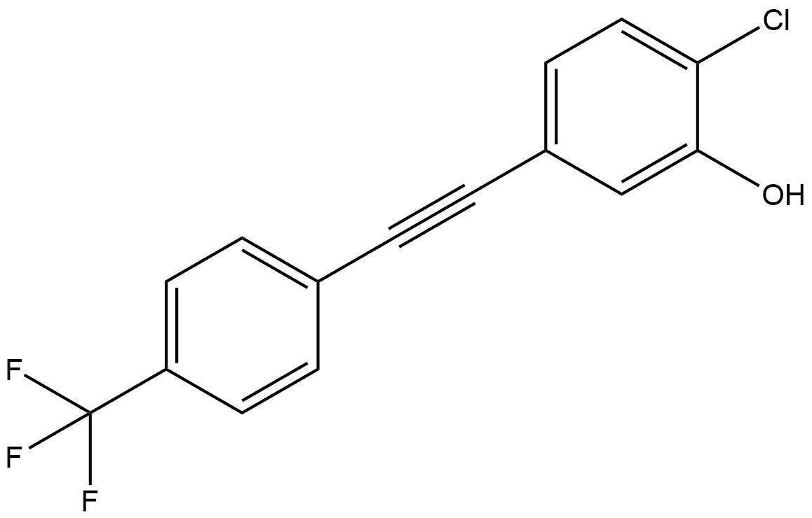 2-Chloro-5-[2-[4-(trifluoromethyl)phenyl]ethynyl]phenol 结构式