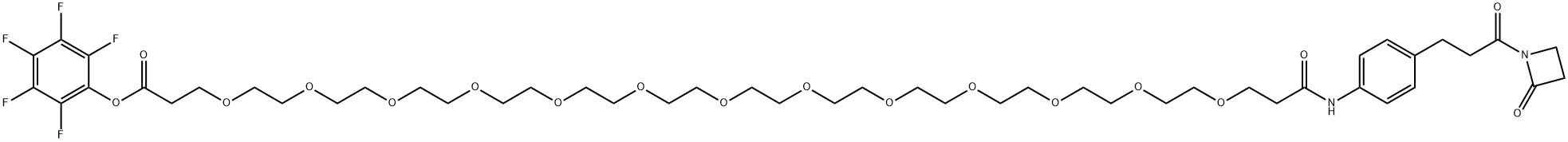 2,3,4,5,6-Pentafluorophenyl 43-oxo-43-[[4-[3-oxo-3-(2-oxo-1-azetidinyl)propyl]phenyl]amino]-4,7,10,13,16,19,22,25,28,31,34,37,40-tridecaoxatritetracontanoate Structure