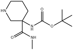 Carbamic acid, N-[3-[(methylamino)carbonyl]-3-piperidinyl]-, 1,1-dimethylethyl ester Struktur