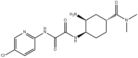 Ethanediamide, N1-[(1R,2S,4R)-2-amino-4-[(dimethylamino)carbonyl]cyclohexyl]-N2-(5-chloro-2-pyridinyl)- 化学構造式