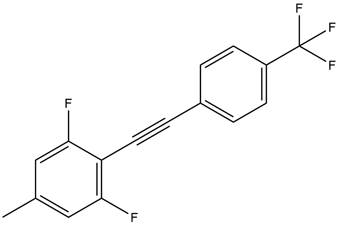 1,3-Difluoro-5-methyl-2-[2-[4-(trifluoromethyl)phenyl]ethynyl]benzene 结构式