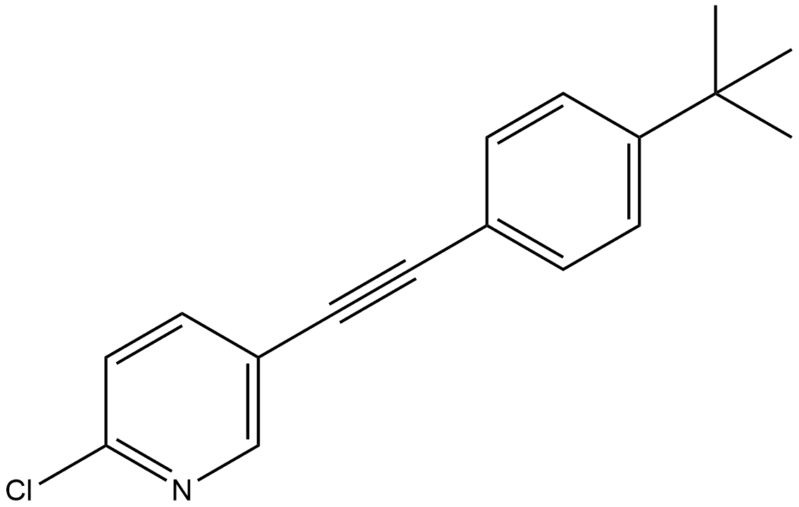 2-Chloro-5-[2-[4-(1,1-dimethylethyl)phenyl]ethynyl]pyridine Structure