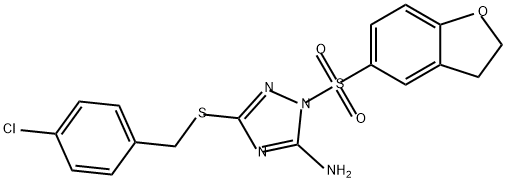 1H-1,2,4-Triazol-5-amine, 3-[[(4-chlorophenyl)methyl]thio]-1-[(2,3-dihydro-5-benzofuranyl)sulfonyl]- Structure