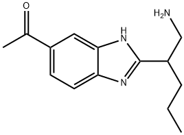 Ethanone, 1-[2-[1-(aminomethyl)butyl]-1H-benzimidazol-6-yl]- Structure