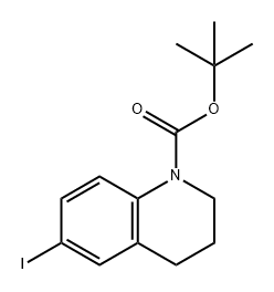 1(2H)-Quinolinecarboxylic acid, 3,4-dihydro-6-iodo-, 1,1-dimethylethyl ester 结构式