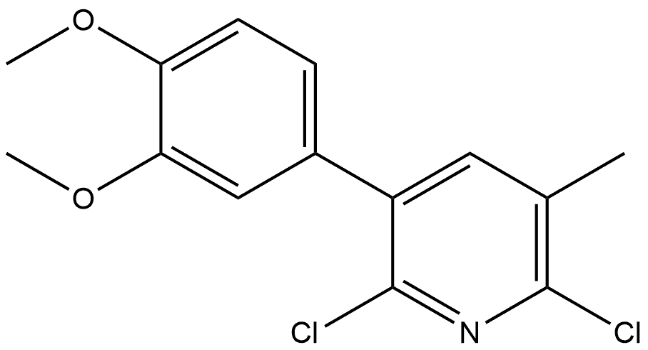 2,6-Dichloro-3-(3,4-dimethoxyphenyl)-5-methylpyridine 结构式