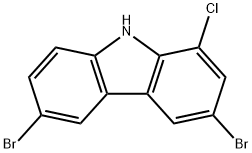 9H-Carbazole, 3,6-dibromo-1-chloro- Structure