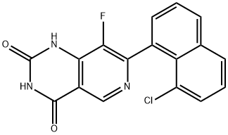 Pyrido[4,3-d]pyrimidine-2,4(1H,3H)-dione, 7-(8-chloro-1-naphthalenyl)-8-fluoro- Structure
