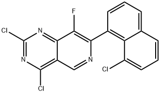Pyrido[4,3-d]pyrimidine, 2,4-dichloro-7-(8-chloro-1-naphthalenyl)-8-fluoro- Structure