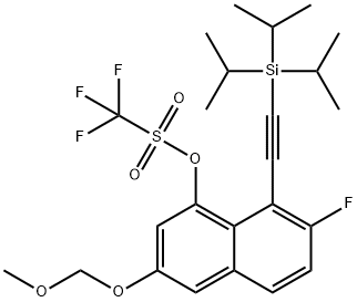 7-氟-3-(甲氧基甲氧基)-8-((三异丙基甲硅烷基)乙炔基)萘-1-基三氟甲磺酸酯,2621932-36-1,结构式