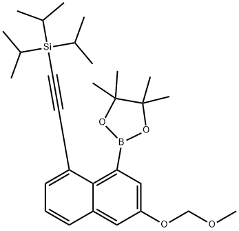三异丙基((6-(甲氧基甲氧基)-8-(4,4,5,5-四甲基-1,3,2-二氧杂硼硼烷-2-基)萘-1-基)乙炔基)硅烷, 2621932-42-9, 结构式