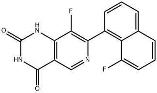 Pyrido[4,3-d]pyrimidine-2,4(1H,3H)-dione, 8-fluoro-7-(8-fluoro-1-naphthalenyl)- Structure