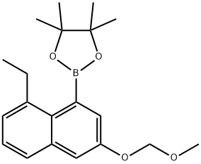 2-(8-乙基-3-(甲氧基甲氧基)萘-1-基)-4,4,5,5-四甲基-1,3,2-二氧杂硼烷, 2621932-60-1, 结构式